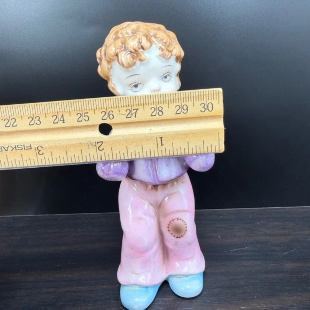 Ardalt Boy Figurine Matchstick Holder Bud Vase‎ Hiker Backpack Porcelain Figure